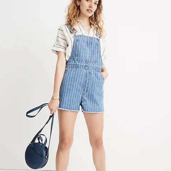 Madewell Pants - Madewell women’s blue striped denim overall S L98-39